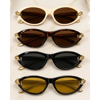 LENTES DE SOL CAT EYE MARFIL DORADO