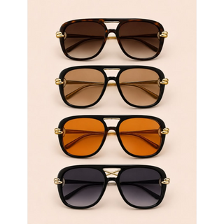 LENTES DE SOL AVIADOR CUADRADO DOBLE PUENTE