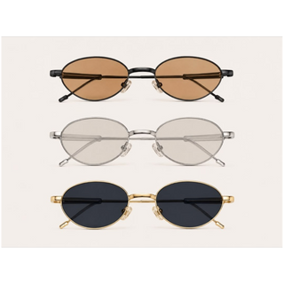 LENTES DE SOL OVALADOS METÁLICOS FINOS
