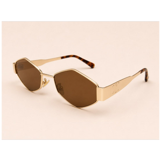 LENTES DE SOL GEOMÉTRICOS DORADOS