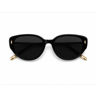 LENTES DE SOL CAT EYE NEGRO DORADO